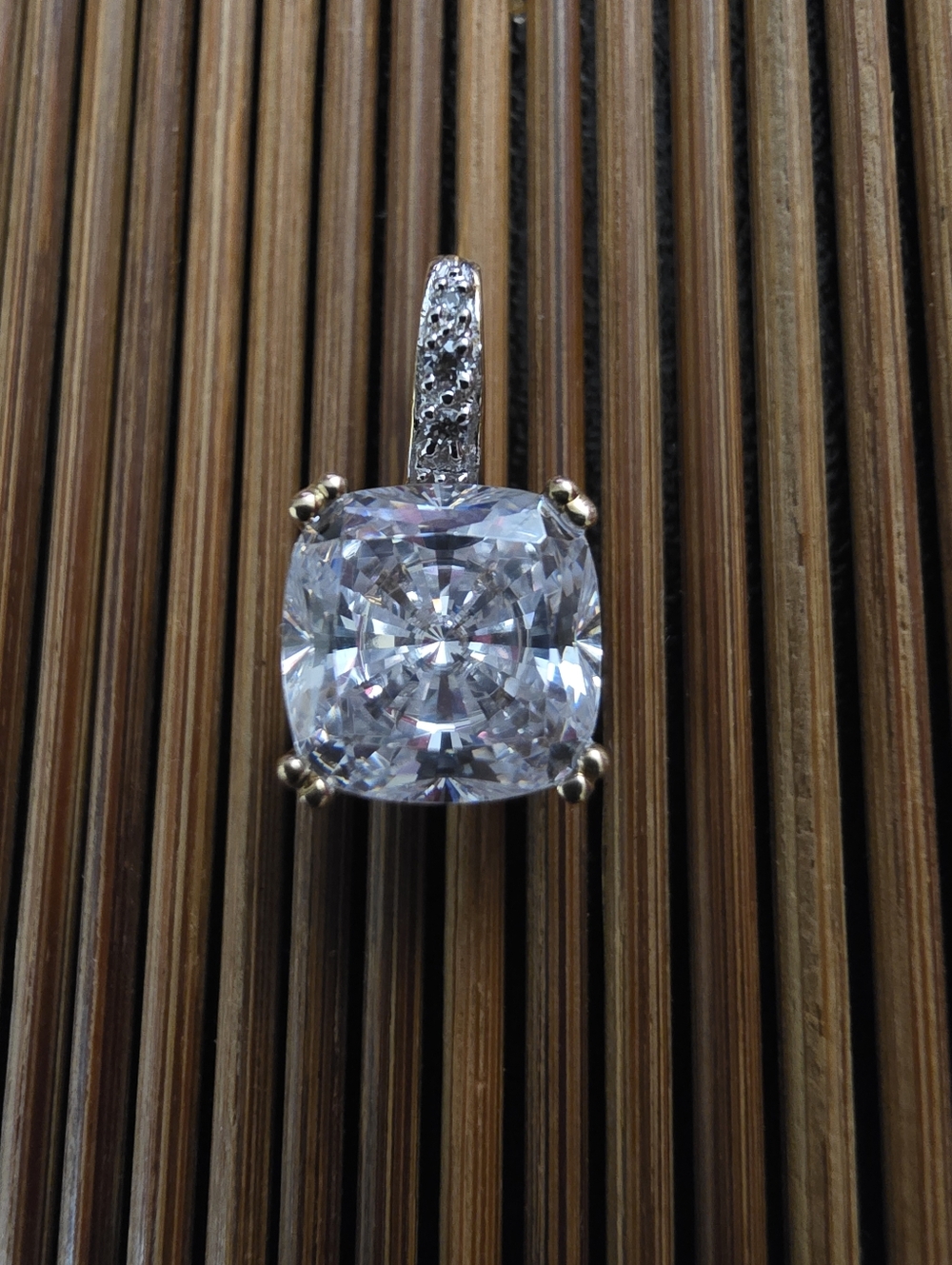 925 Silver CZ Yellow Gold Pendant (Vintage)